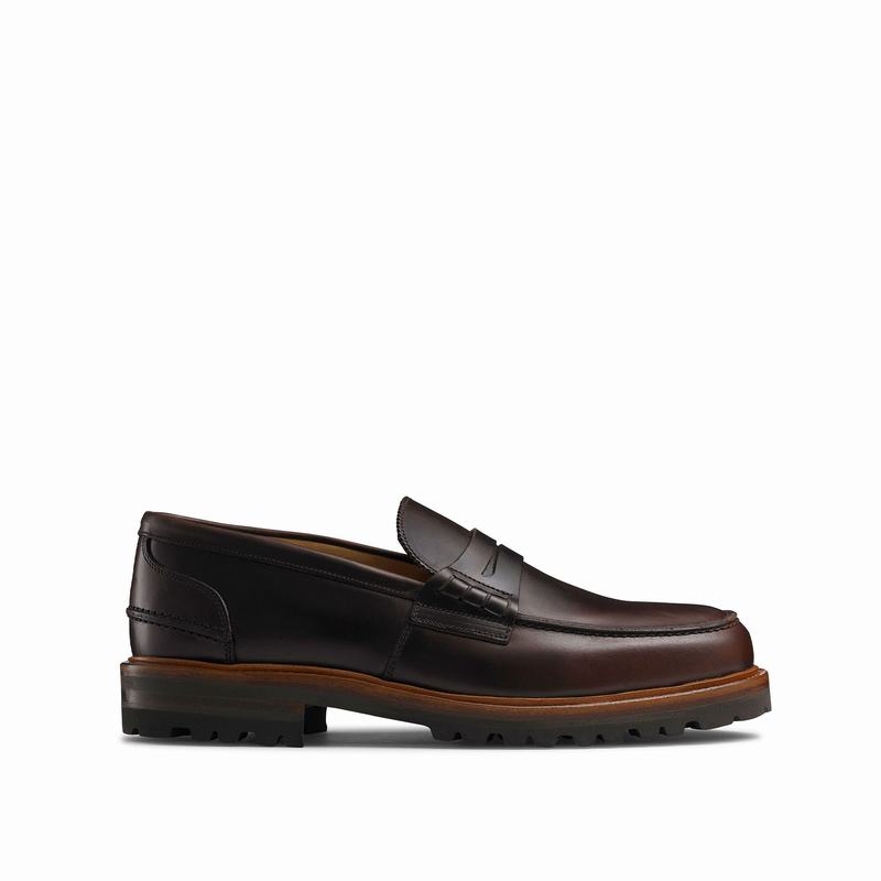 Russell & Bromley Arnside Mens Cleated Sole Loafers Brown |YSS7472WJ|